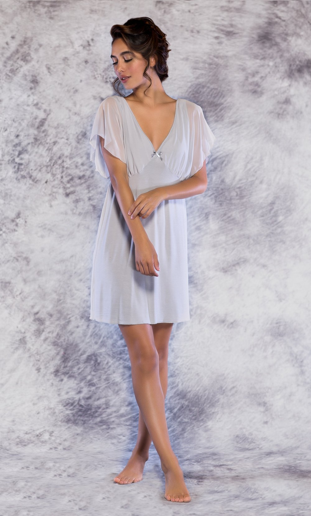 100% Chiffon Gray Nightgown