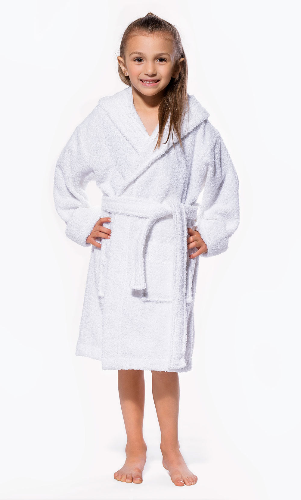 100% Turkish Cotton White Hooded Terry Kid's Bathrobe – RobeMart