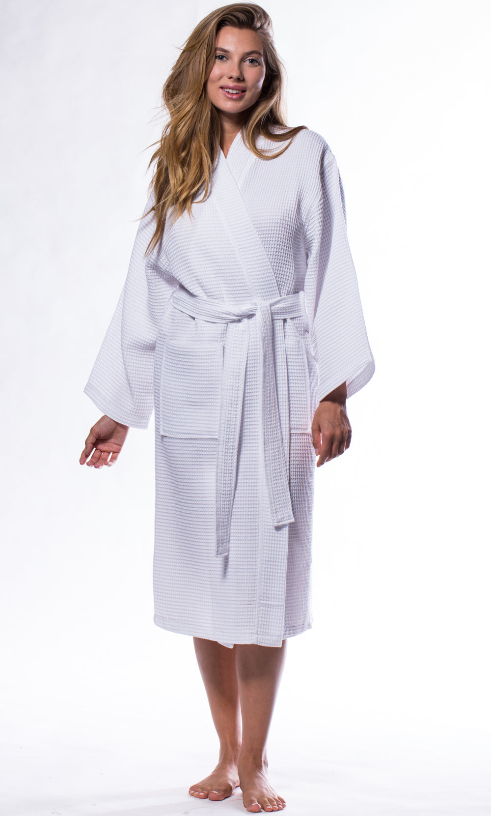 Womens Long Waffle Kimono Wholesale Robe Lightweight Cotton, Personalized Robe, Hotel Spa Bathrobe for Women - Adult - Unisex - White - Robe Mart Womens Long Waffle Kimono Wholesale Robe Lightweight Cotton, Personalized Robe, Hotel Spa Bathrobe for Women - Adult - Unisex - White - Robe Mart
