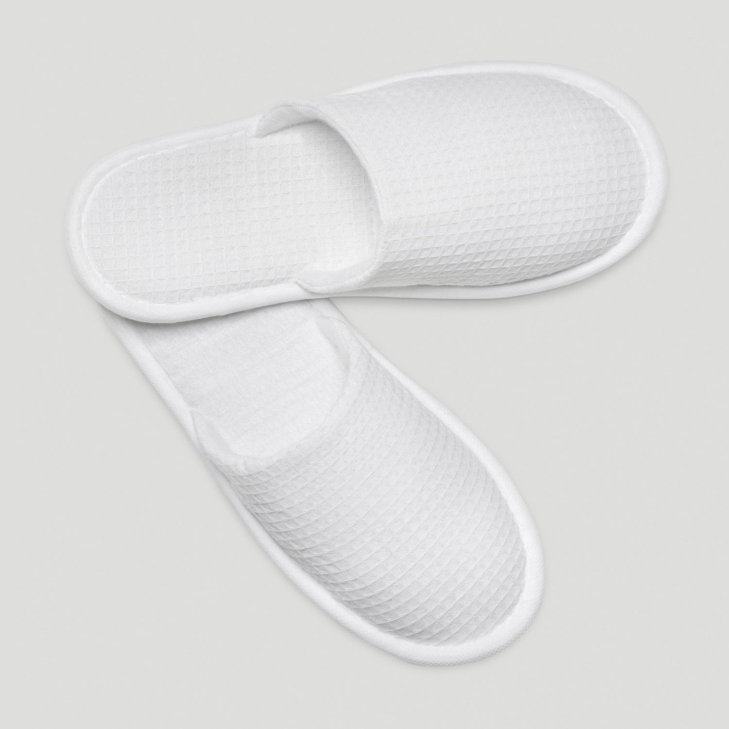 White Closed Toe Adult Waffle Slippers - 6 pack – RobeMart display picture 1