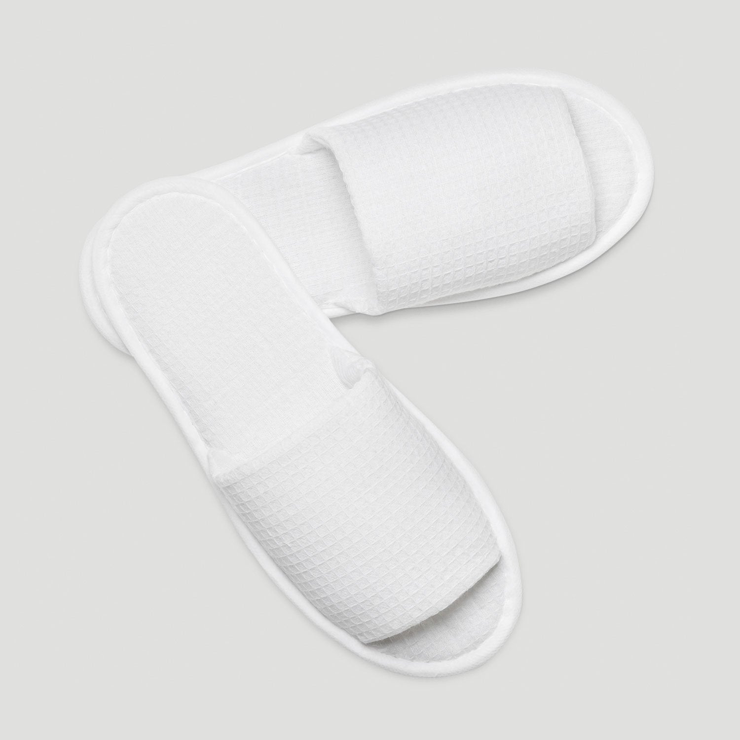 White Waffle Open Toe Adult Slippers - 6 pack – RobeMart