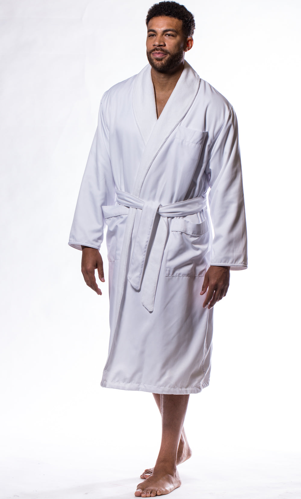 Plush, Soft, and Warm Robe for Men - Lined Bathrobe for Men - Comfy Long Bathrobe, Shawl, Adult Spa Robe