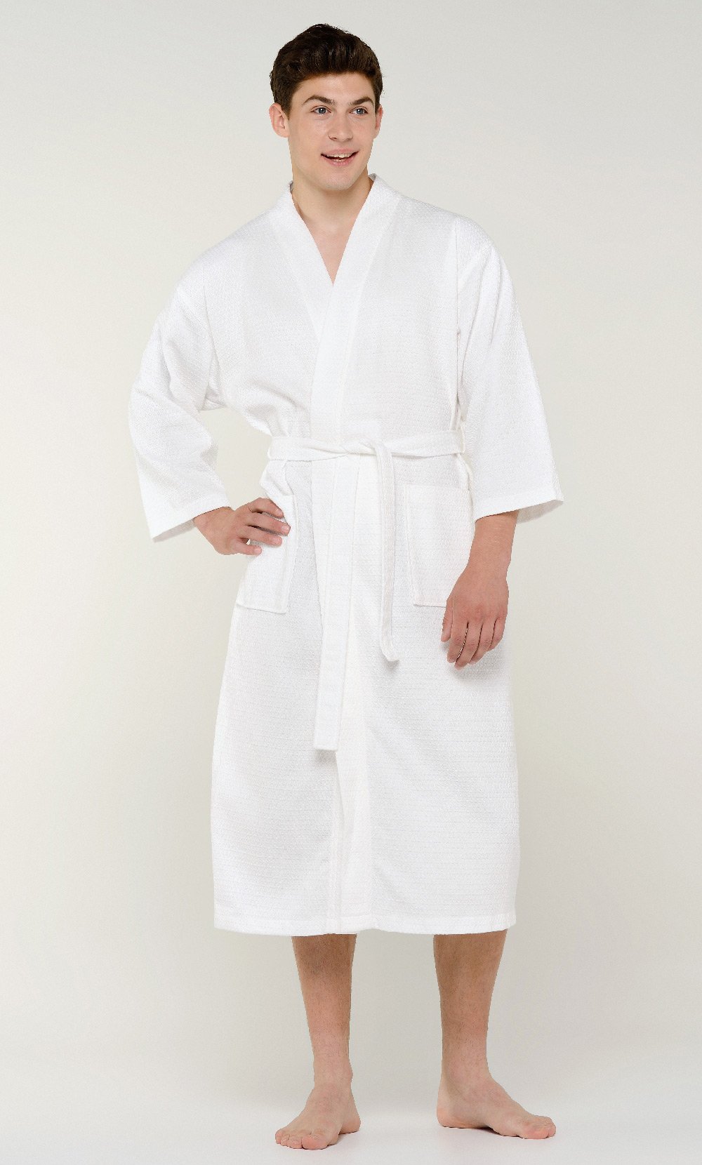 Mens Waffle Kimono Robes Spa Bathrobe Made in Turkey