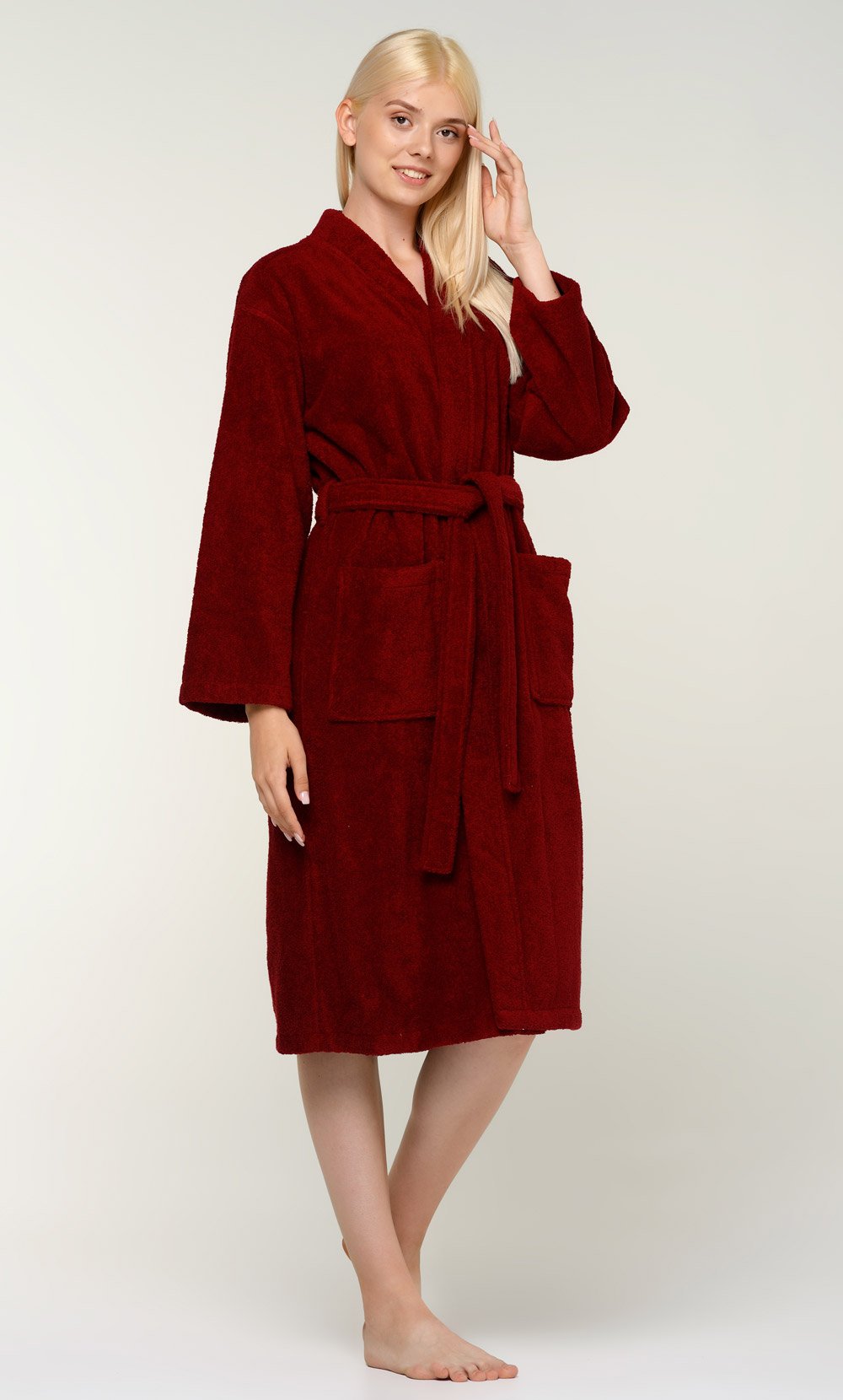 fjer enhed jernbane Women's :: Cotton Robes :: 100% Turkish Cotton Wine Red Terry Kimono  Bathrobe - Wholesale bathrobes, Spa robes, Kids robes, Cotton robes, Spa  Slippers, Wholesale Towels