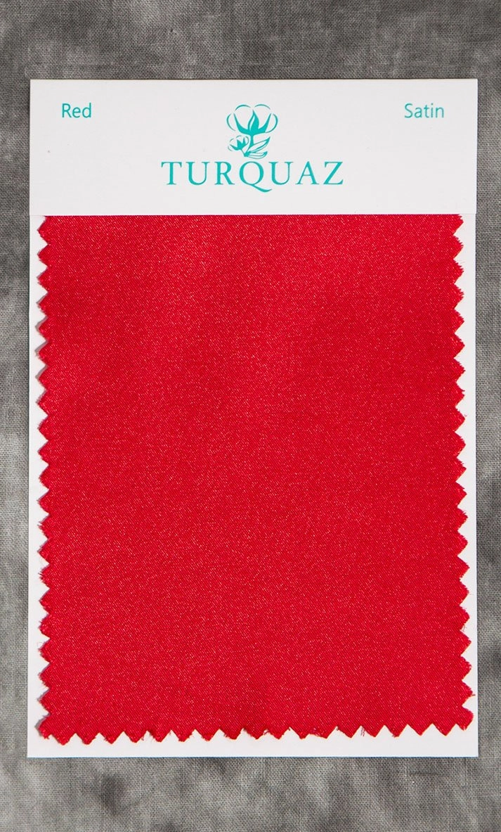Red Satin Fabric Swatch - Free Shipping