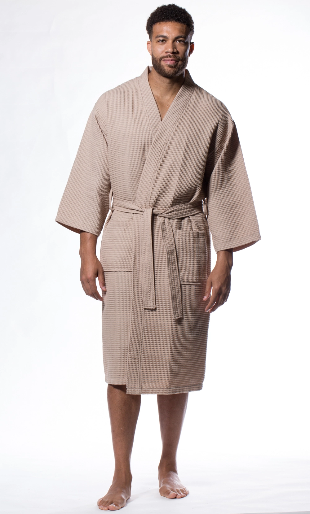 Men's Patterned Satin Nightgown - Luxury Long Sleepwear Robe