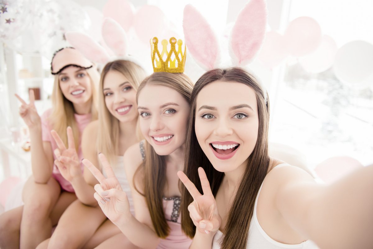 attractive women having a slumber party | Bachelorette Party Ideas For A Weekend Of Wellness [INFOGRAPHIC] | relaxing bachelorette party ideas | r rated bachelorette party games