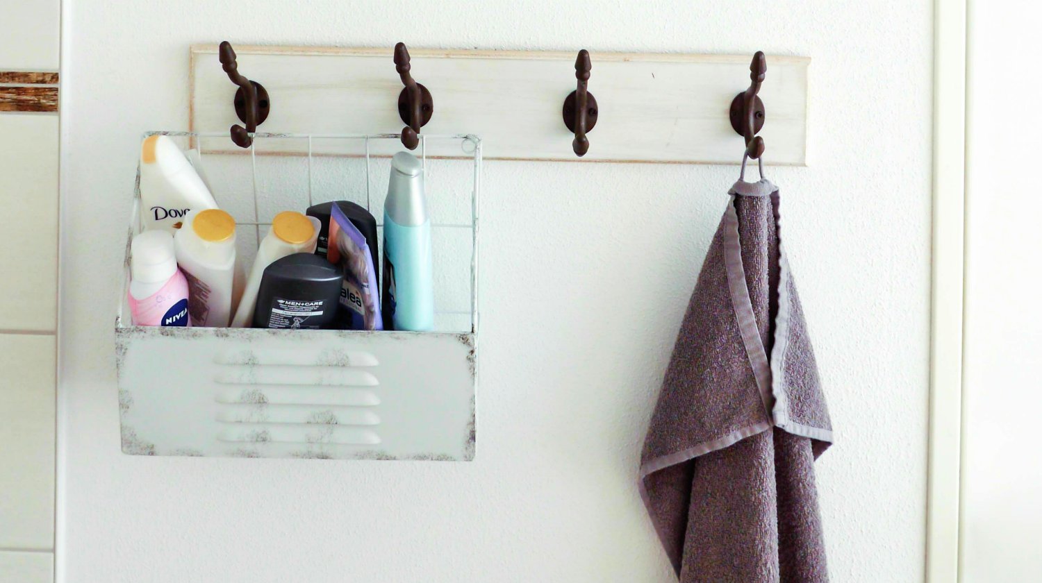 Featured | wall hooks toiletries and towel | Must-have Bathroom Accessories And Essentials | bathroom needs