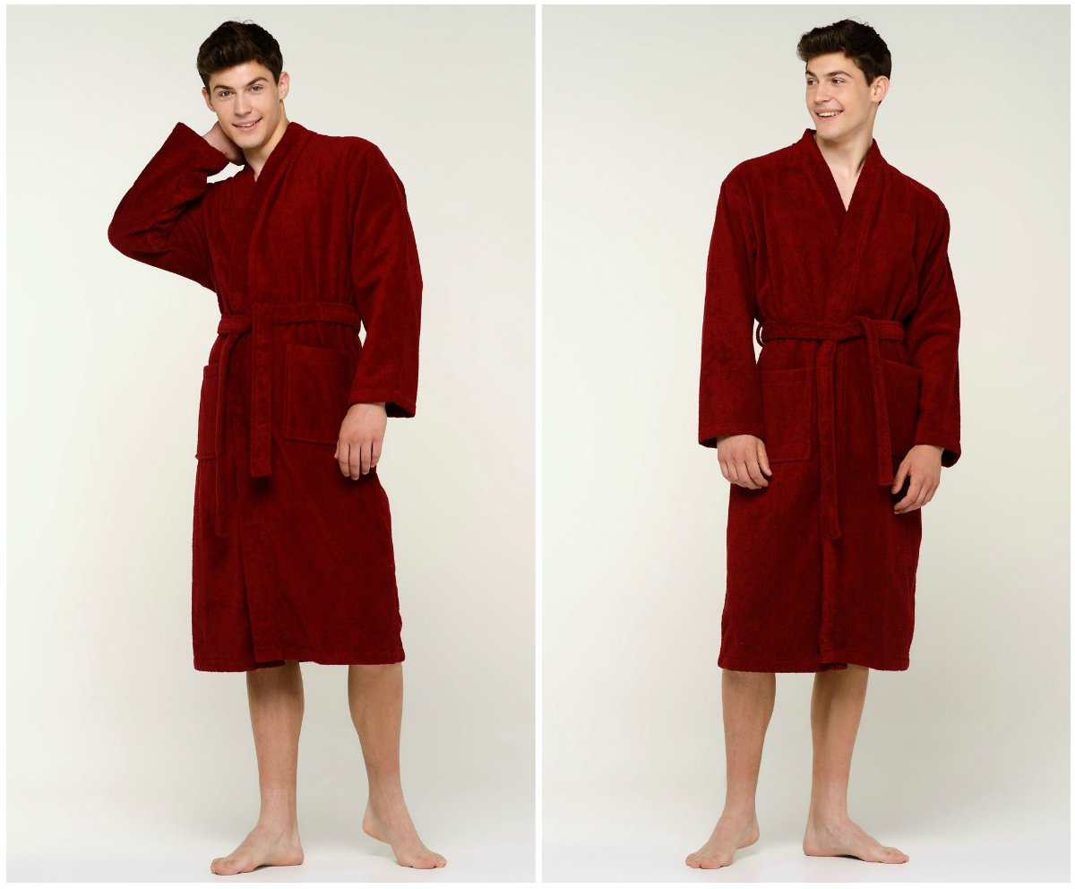wine red terry kimono bathrobe for men | Last-Minute Bathrobe Halloween Costumes For An Effortless Evening | halloween costumes | funny last-minute costume ideas