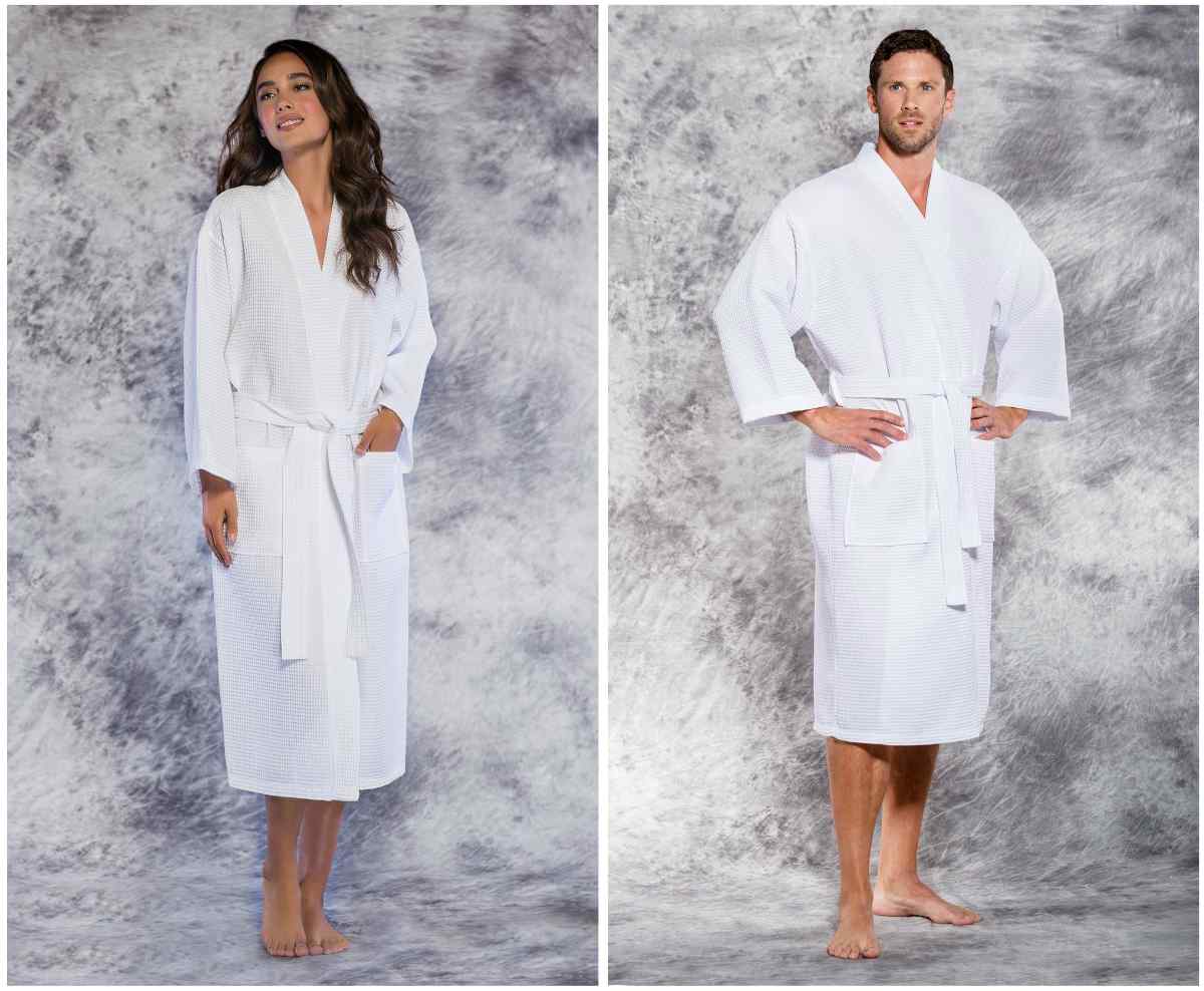waffle kimono white long robe square pattern | The Best Pool Towels And Robes For Your Swimming Pool Facility (Plus Fun Tips) | pool towels | best pool robes