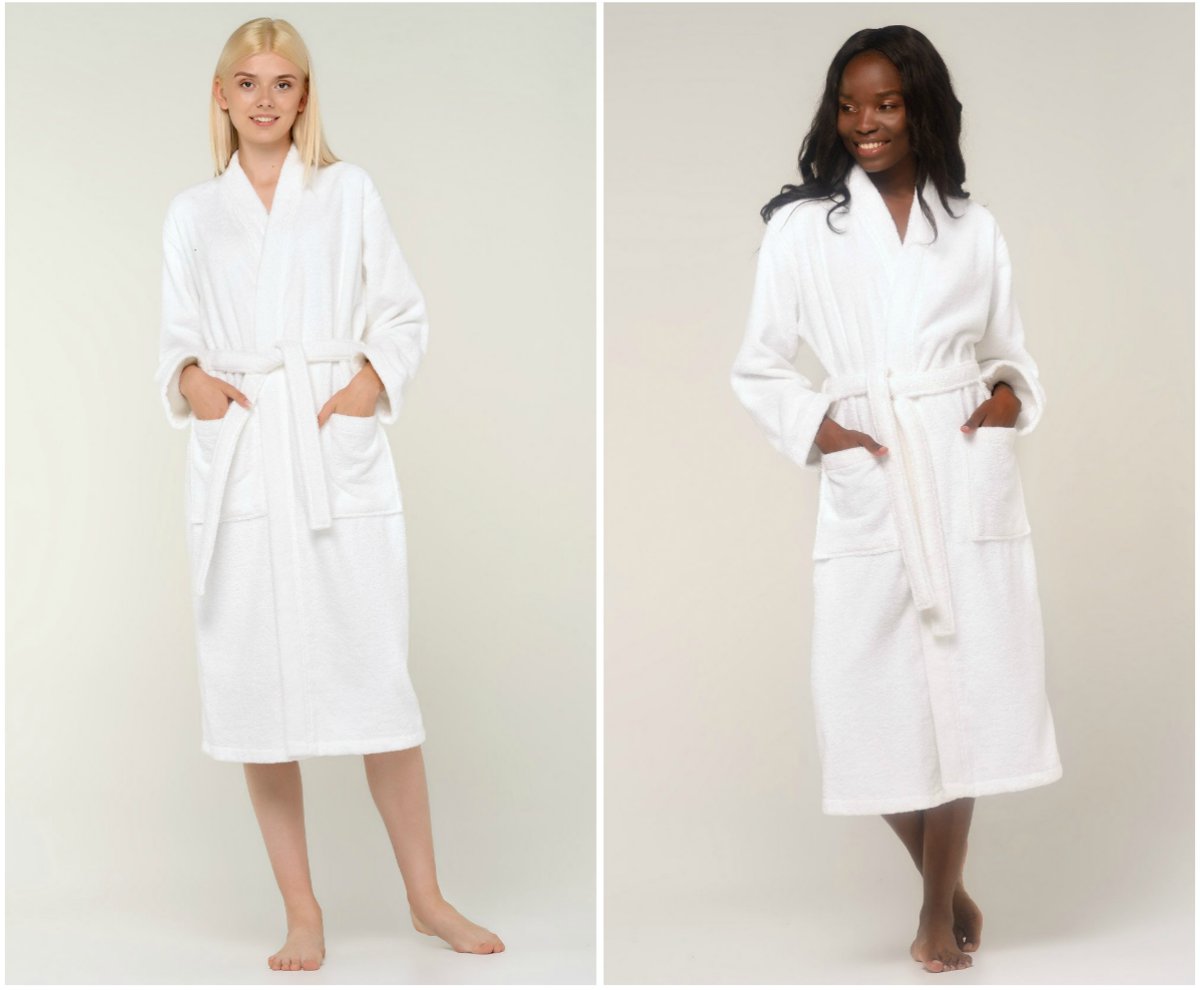 White Terry Kimono Bathrobe | Choosing The Right Robe: Guide To Robe Fabric Types | types of robes | robe material