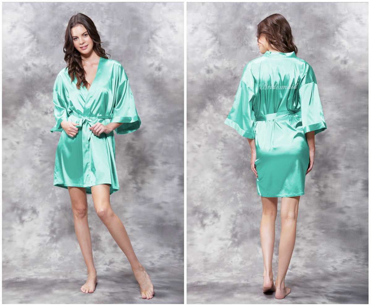 mint green bridesmaid robe | The Right Way To Fold A Robe (By Type) | fold a robe | how to fold a robe for a gift