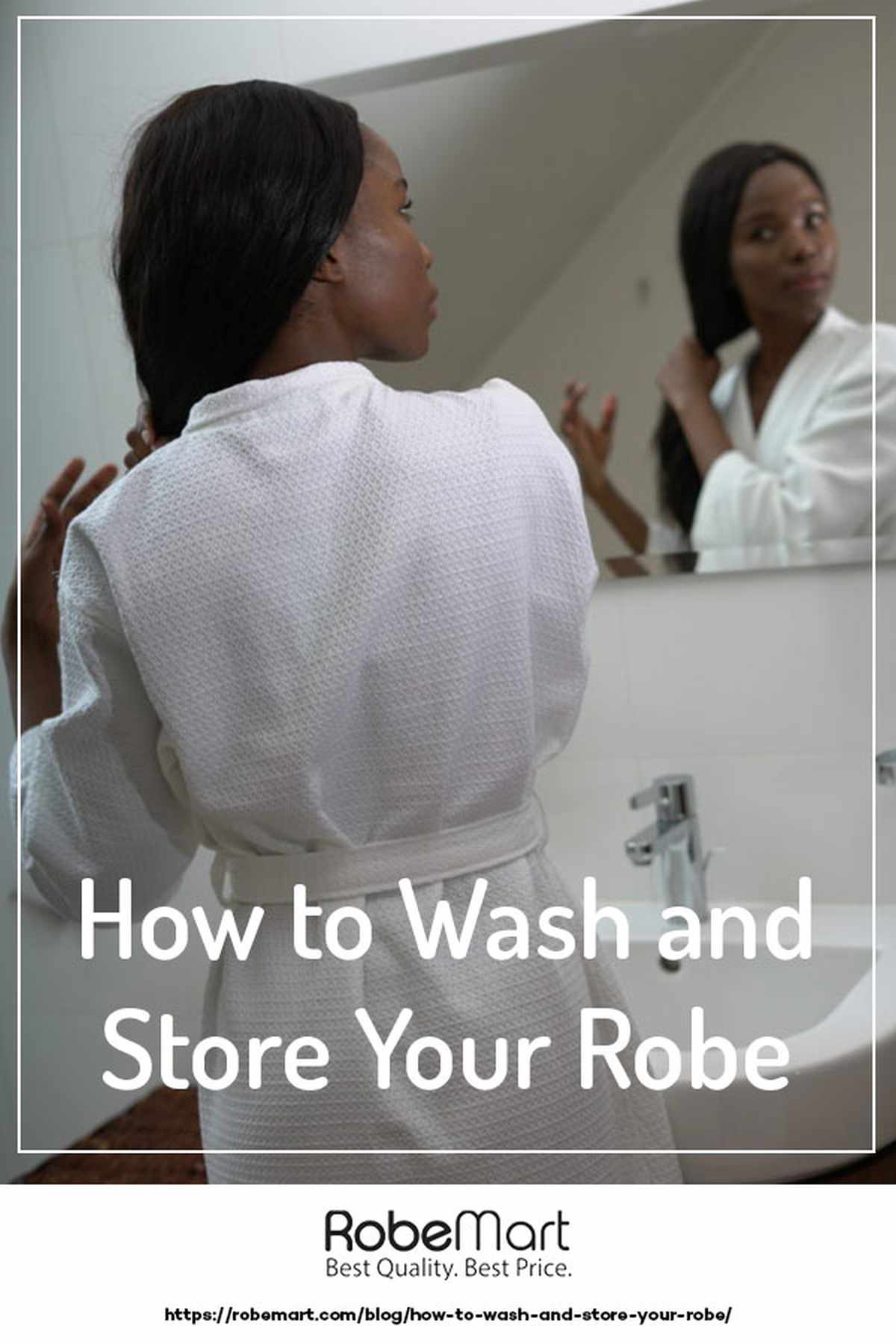 woman in a robe looking in a mirror | Utlimate Bathrobe Guide | How To Find And Care For Your Robe
