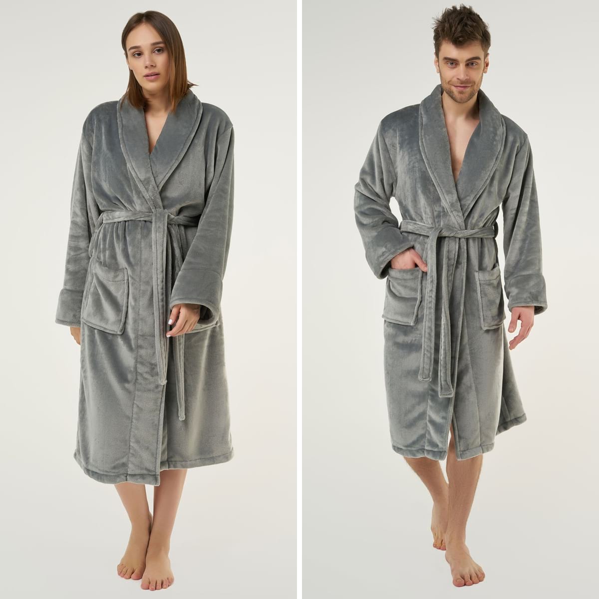 gray super soft tahoe microfleece shawl collar robe | The Best Robes To Buy For Your Spa Or Hotel Business | best robe | girls spa robe