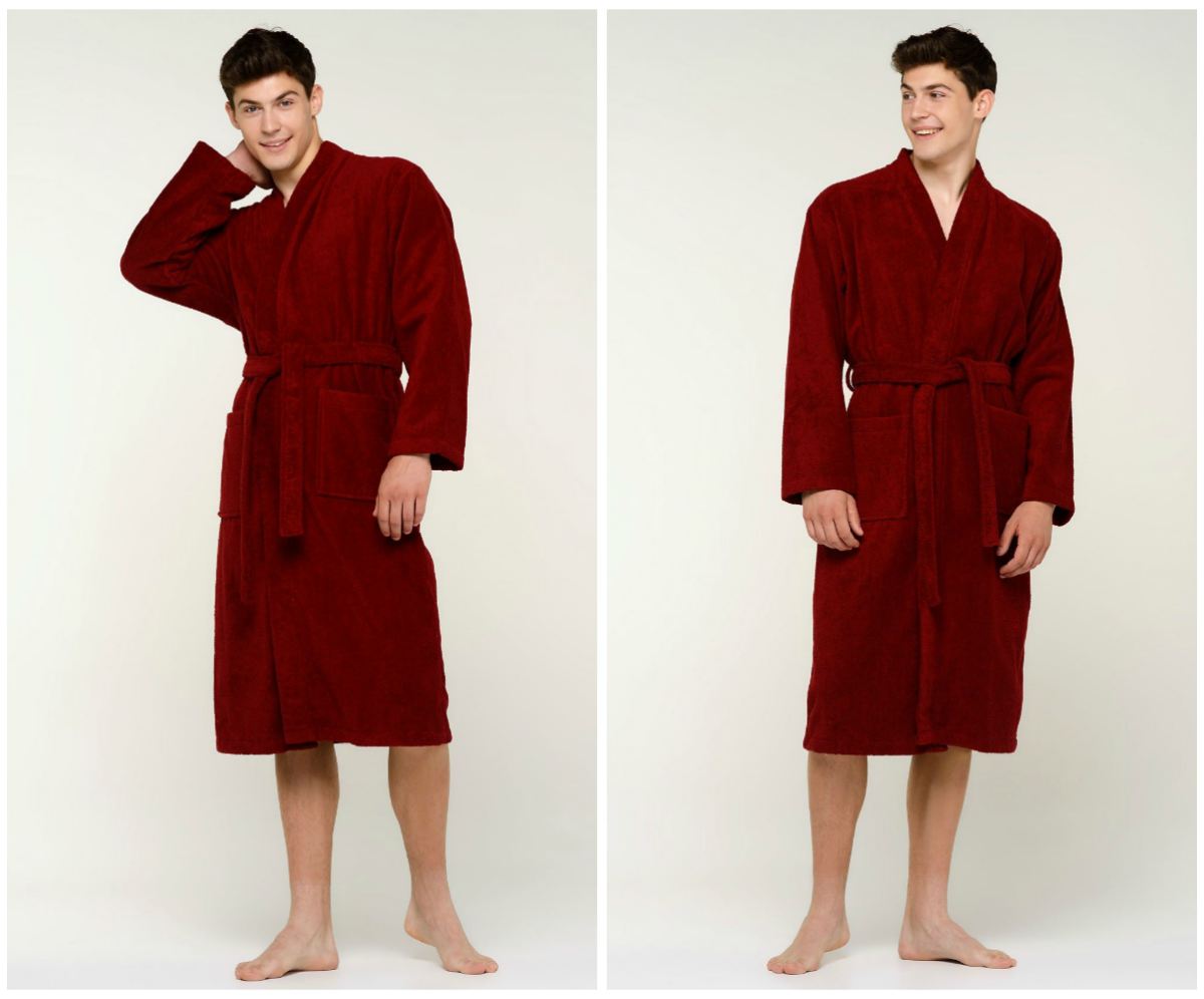 mens 100 turkish cotton wine red terry kimono bathrobe | The Best Robes To Buy For Your Spa Or Hotel Business | best robe | best bath robe