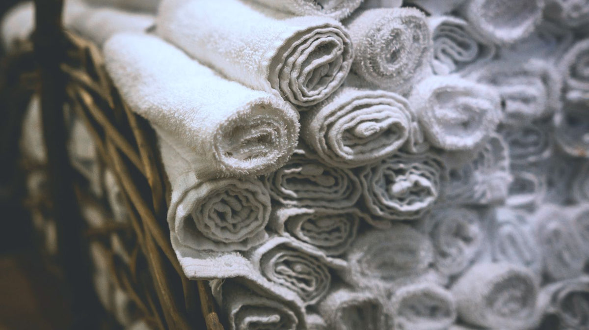 basket full of bath towels