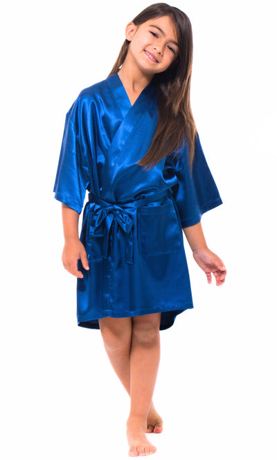 childrens satin dressing gown Amazon.com: CuteOn Kids Girl's Satin Silky Kimono Robe for Spa Wedding  Birthday Party Gifts Black Size 2-3 Years: Clothing, Shoes & Jewelry