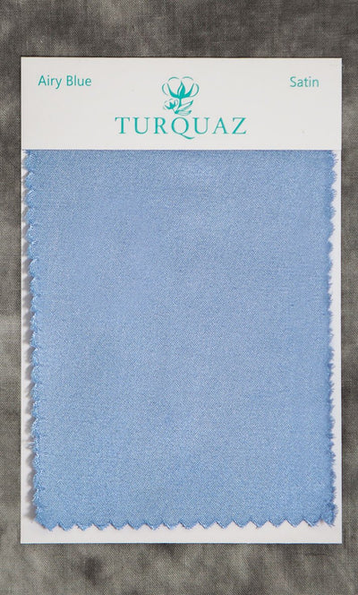 Airy Blue Satin Fabric Swatch - Free Shipping