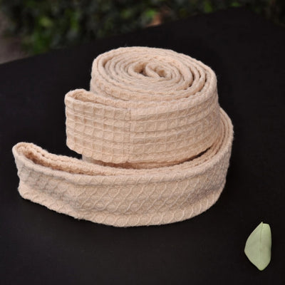 Square Pattern Bathrobe Belt - Beige