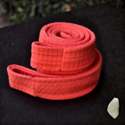 Square Pattern Bathrobe Belt - Coral