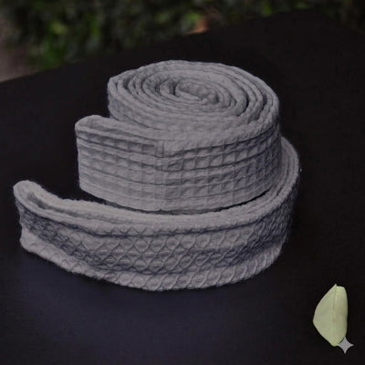 Square Pattern Bathrobe Belt - Gray