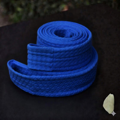 Square Pattern Bathrobe Belt - Lapis Blue