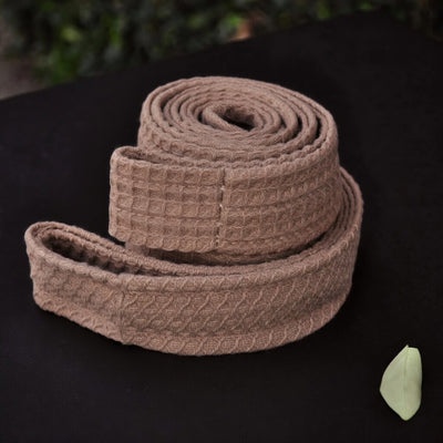 Square Pattern Bathrobe Belt - Taupe