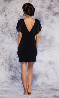 100% Chiffon Black Nightgown