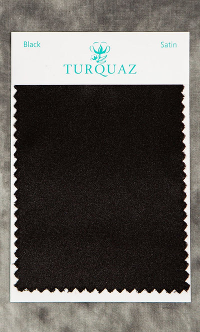 Black Satin Fabric Swatch - Free Shipping