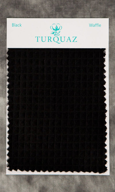 Black Waffle Fabric Swatch - Free Shipping