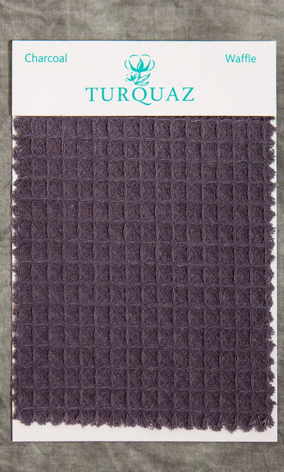 Charcoal Waffle Fabric Swatch - Free Shipping