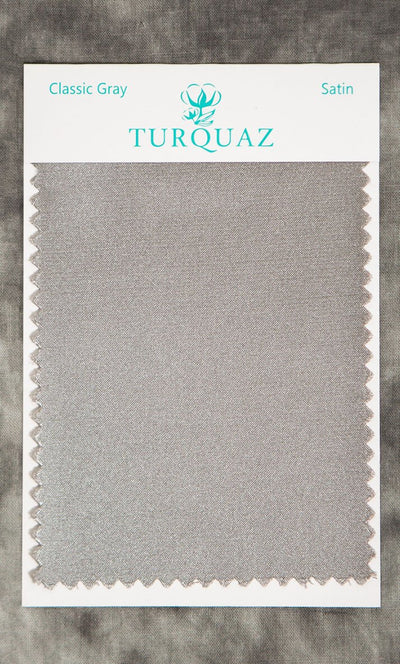 Classic Gray Satin Fabric Swatch - Free Shipping