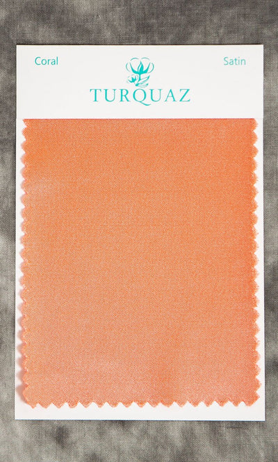 Coral Satin Fabric Swatch - Free Shipping