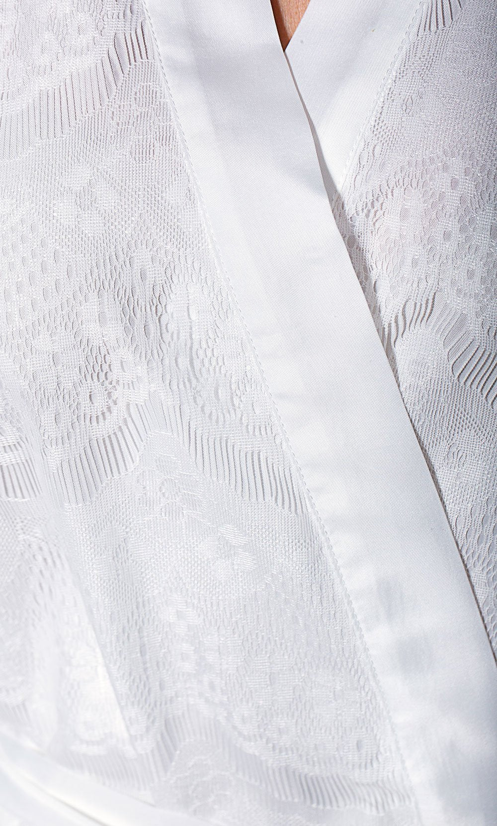 Eliza Lace Bridal Kimono White Short Robe