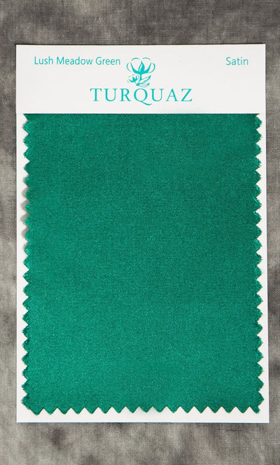 Lush Meadow Green Satin Fabric Swatch - Free Shipping