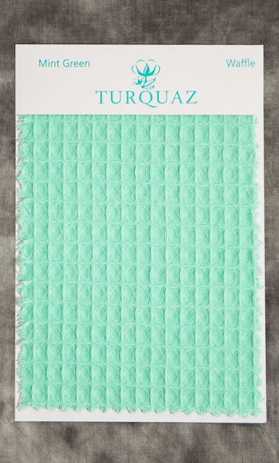 Mint Green Waffle Fabric Swatch - Free Shipping