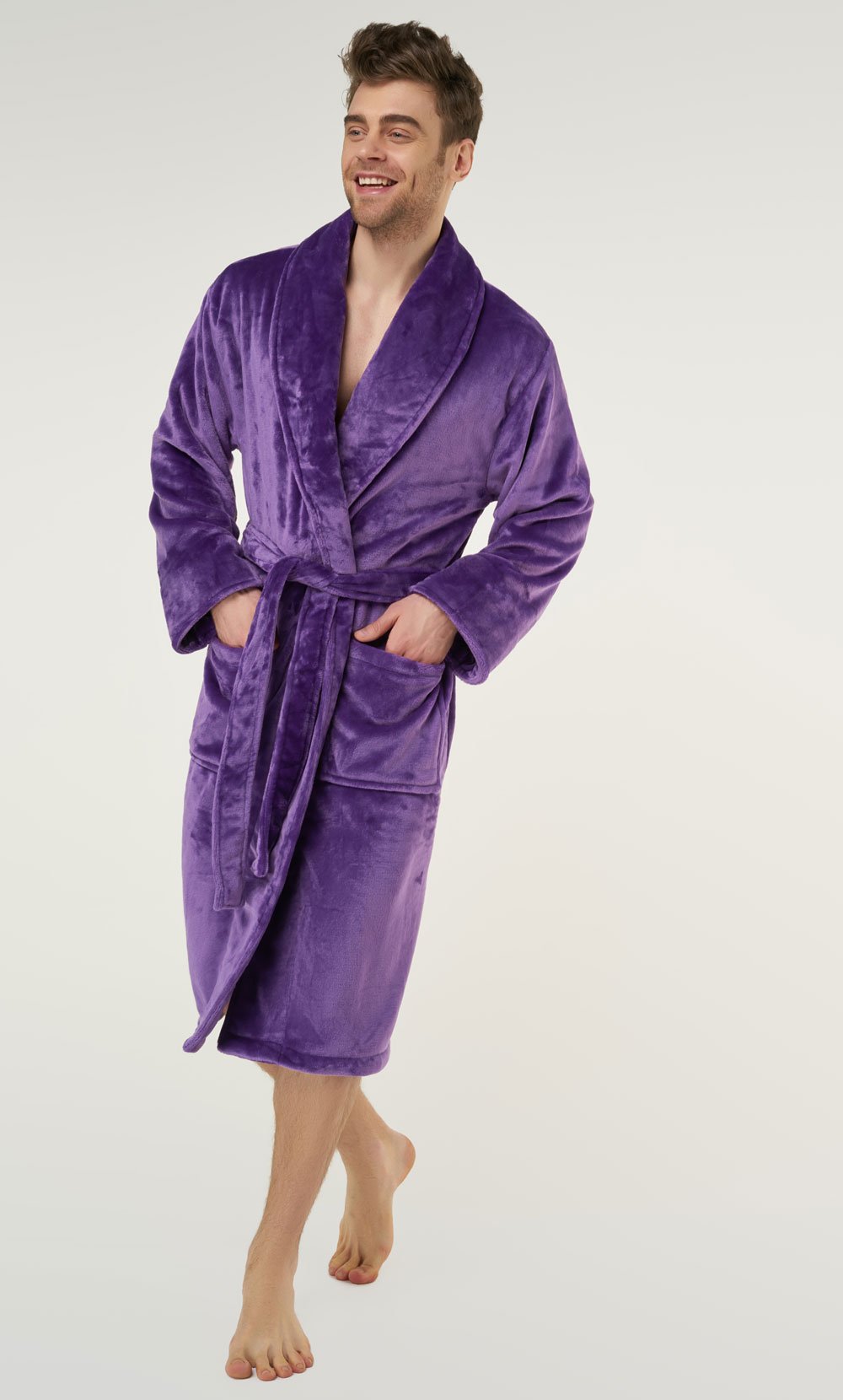 mens purple dressing gown Luxury Purple Velvet Smoking Robe for Men, Quilted Shawl Collar Dressing Gown, Gentleman Lounge Robe, Wedding Gift for Him,