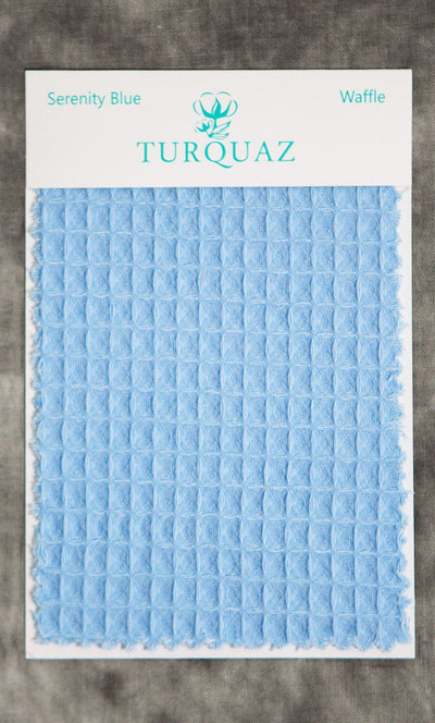 Serenity Blue Waffle Fabric Swatch - Free Shipping