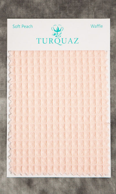 Soft Peach Waffle Fabric Swatch - Free Shipping
