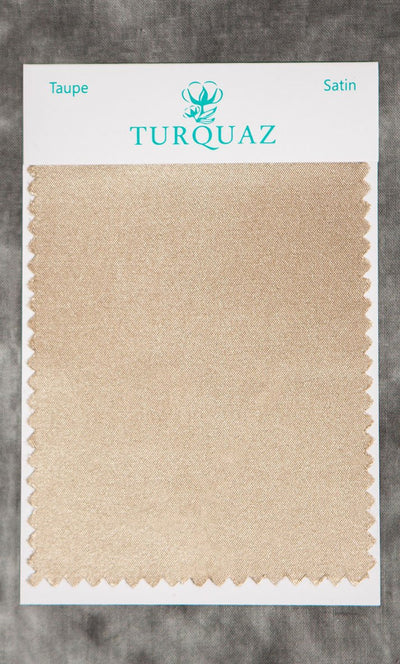 Taupe Satin Fabric Swatch - Free Shipping