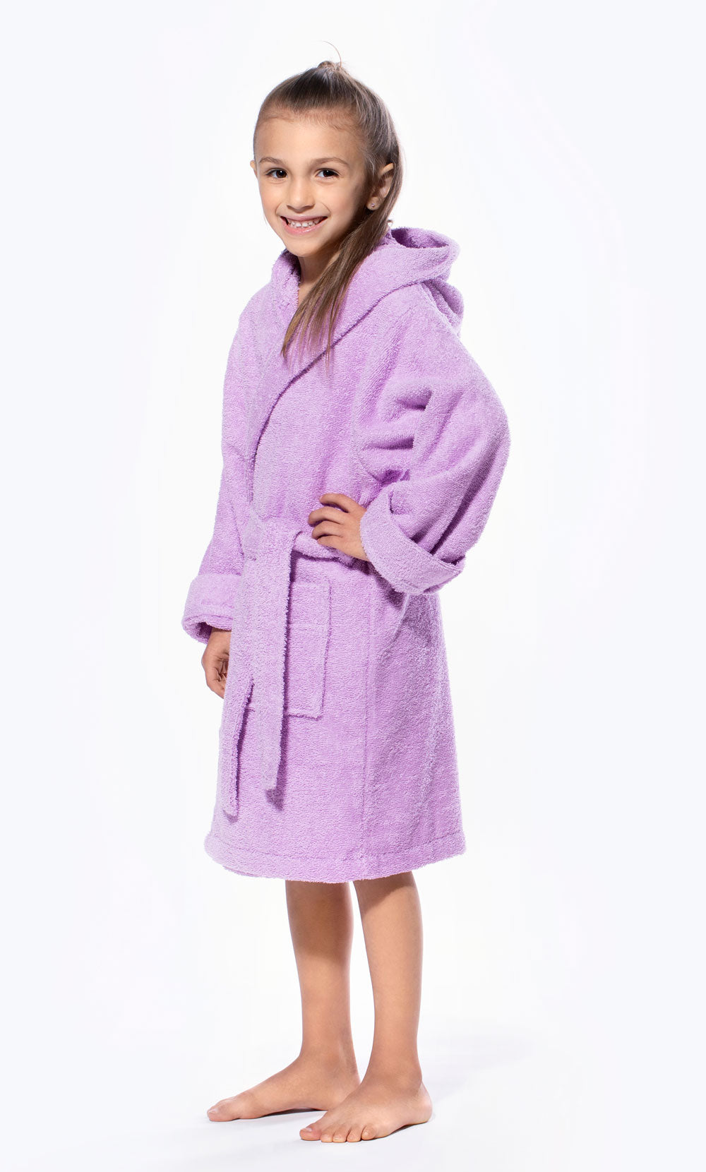 100% Turkish Cotton Lavender Hooded Terry Kid's Bathrobe