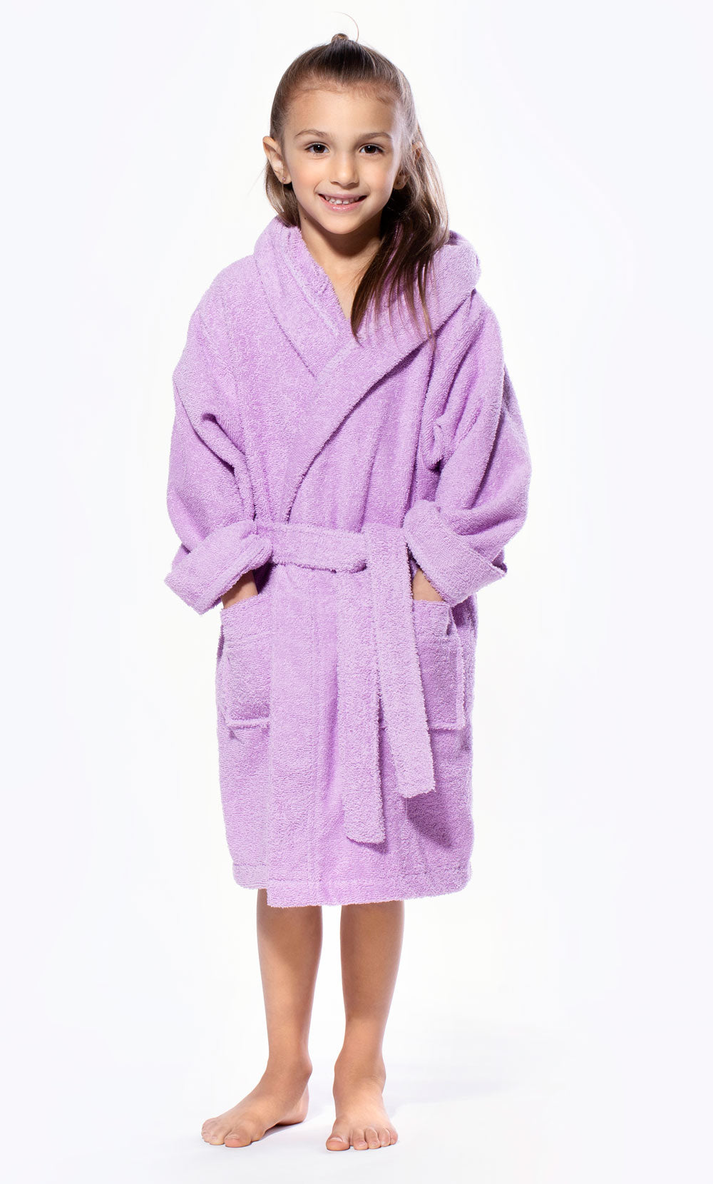 100% Turkish Cotton Lavender Hooded Terry Kid's Bathrobe