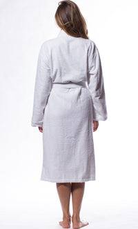 100% Turkish Cotton White Terry Kimono Bathrobe