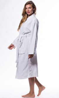 100% Turkish Cotton White Terry Kimono Bathrobe