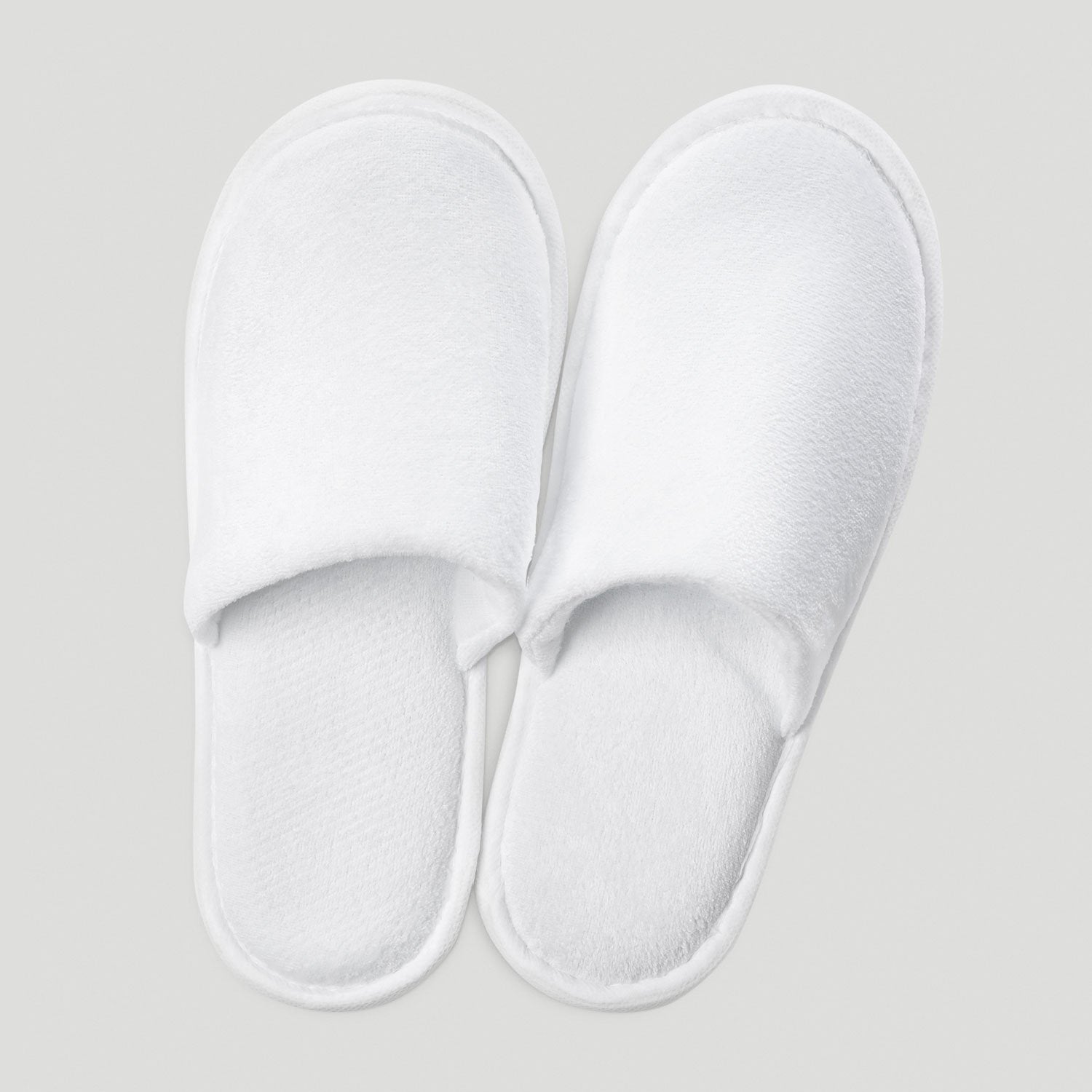White Closed Toe Adult Velour Slippers - Single pack – RobeMart