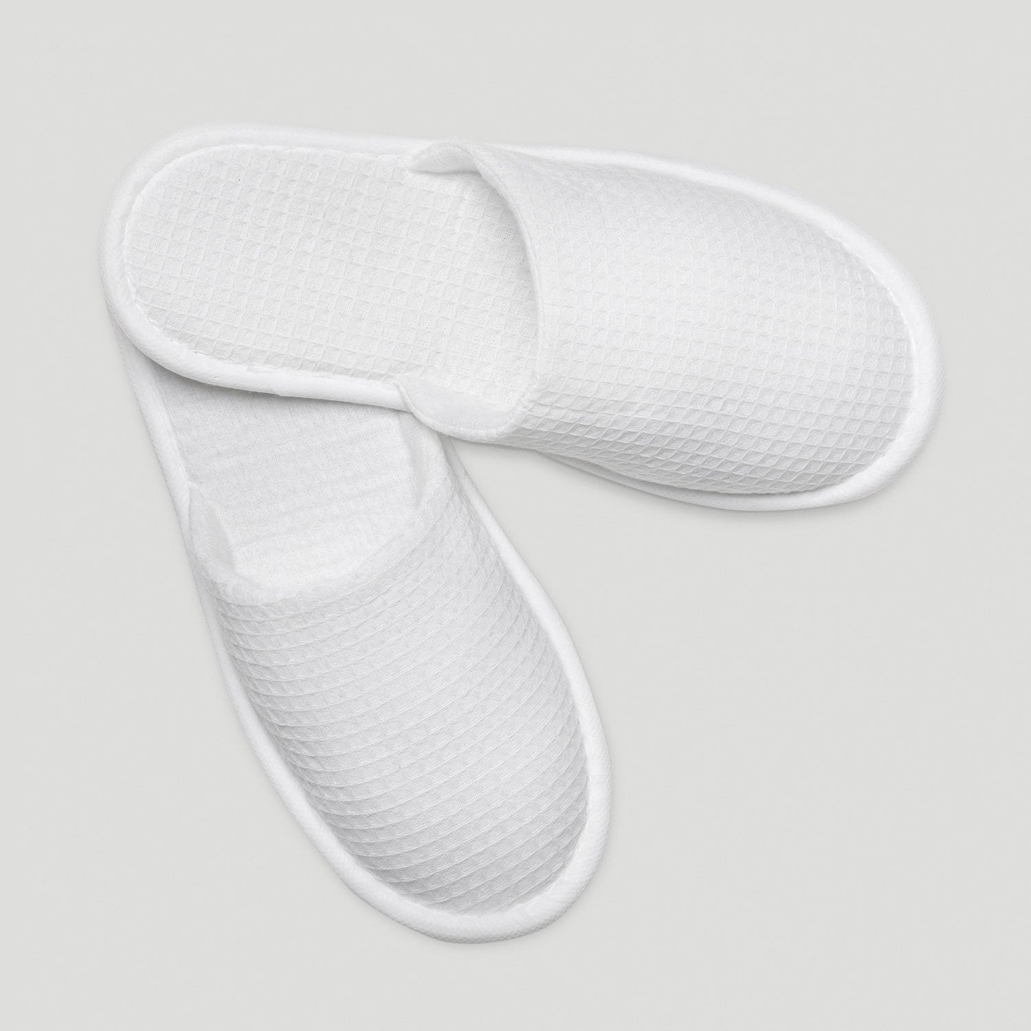 White Closed Toe Adult Waffle Slippers - 6 pack – RobeMart