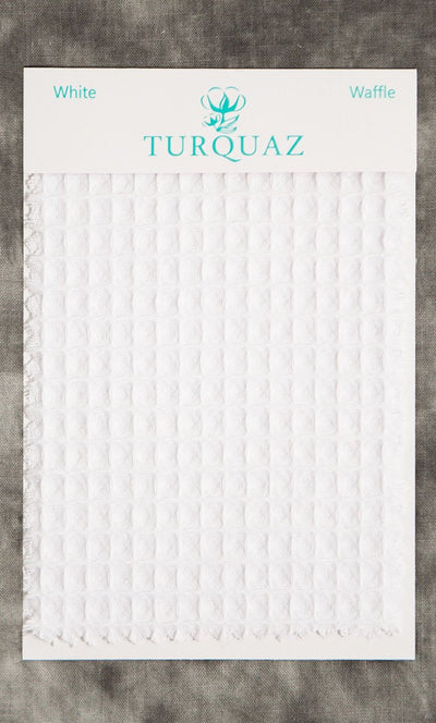White Waffle Fabric Swatch - Free Shipping