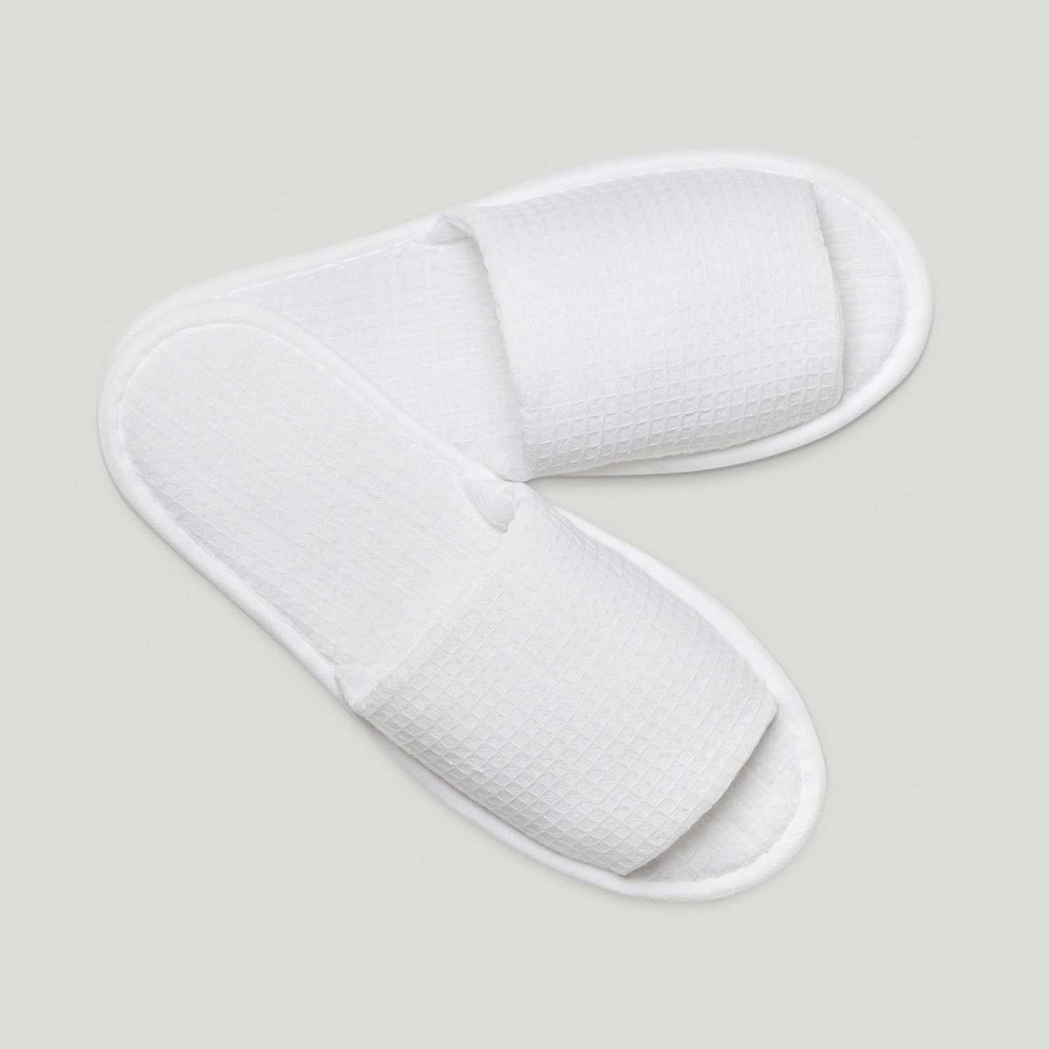 White Waffle Open Toe Adult Slippers - 6 pack – RobeMart