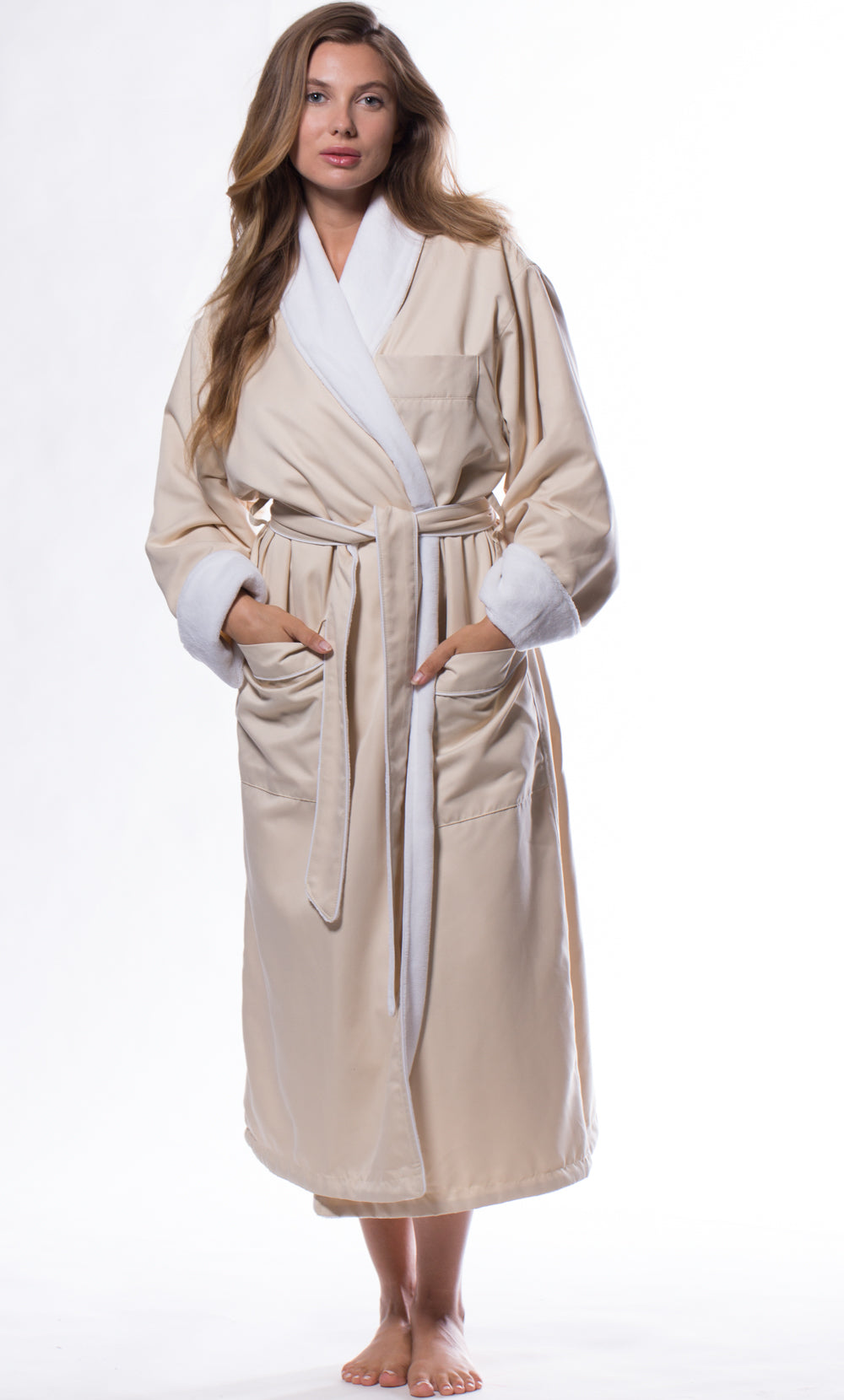 Luxury Microfiber Lined Robe Nude – RobeMart