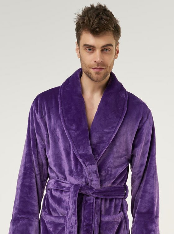 Purple Super Soft Tahoe Microfleece Shawl Collar Robe | Robemart